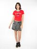 Polera Crop Algodón Con Estampado Manga Corta Mujer Icono