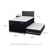 Cama Nido CIC 1,5 Plazas Premium + Respaldo + Velador Villarrica