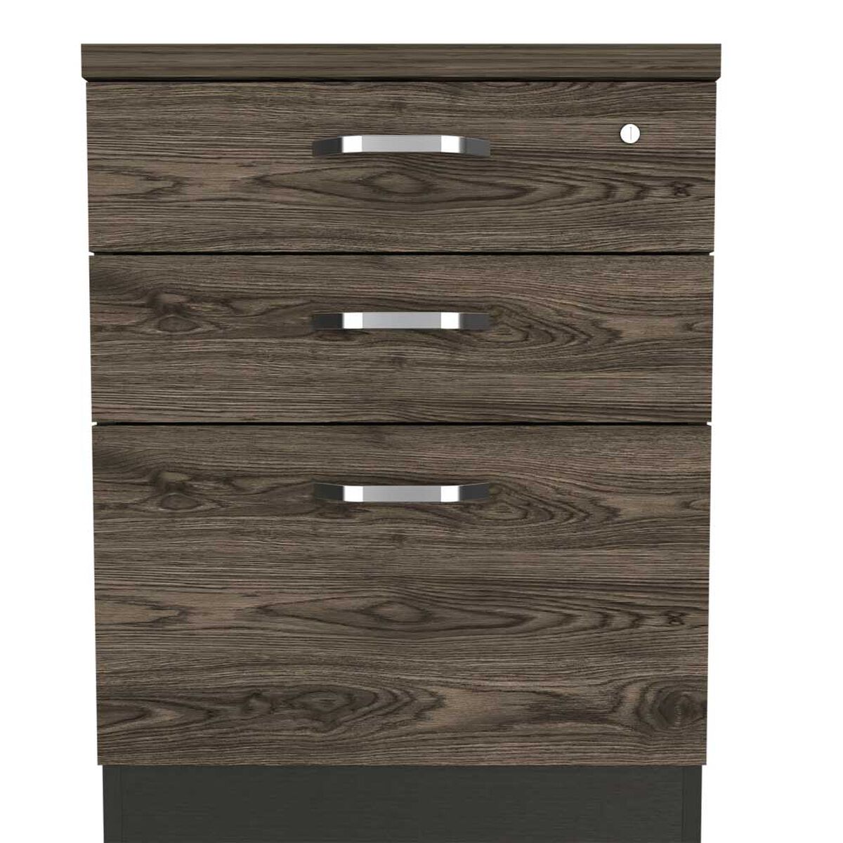Mueble Archivador TuHome Home Office 3 Cajones Negro Soft Coñac