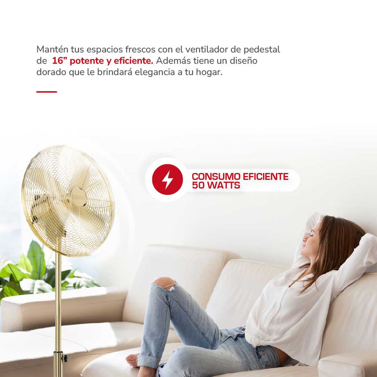 Ventilador de Pedestal Thomas TH-16DP Gold