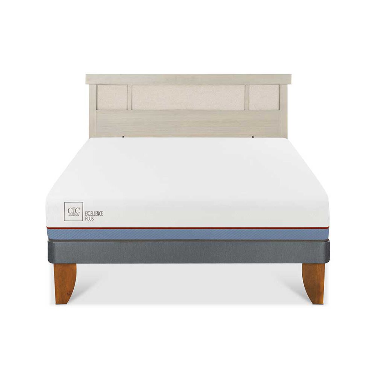 Cama Europea CIC 2 Plazas Excellence Plus + Respaldo Dublin Alpino