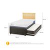 Cama Nido CIC 1,5 Plazas Excellence Plus + Respaldo Dublin Mostaza