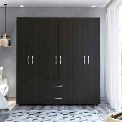 Imagen 1 del producto Clóset TuHome Bariloche 8 Puertas 2 Cajones Wengue/Negro