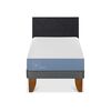 Cama Europea CIC 1 Plaza Excellence + Respaldo Villarrica Negro