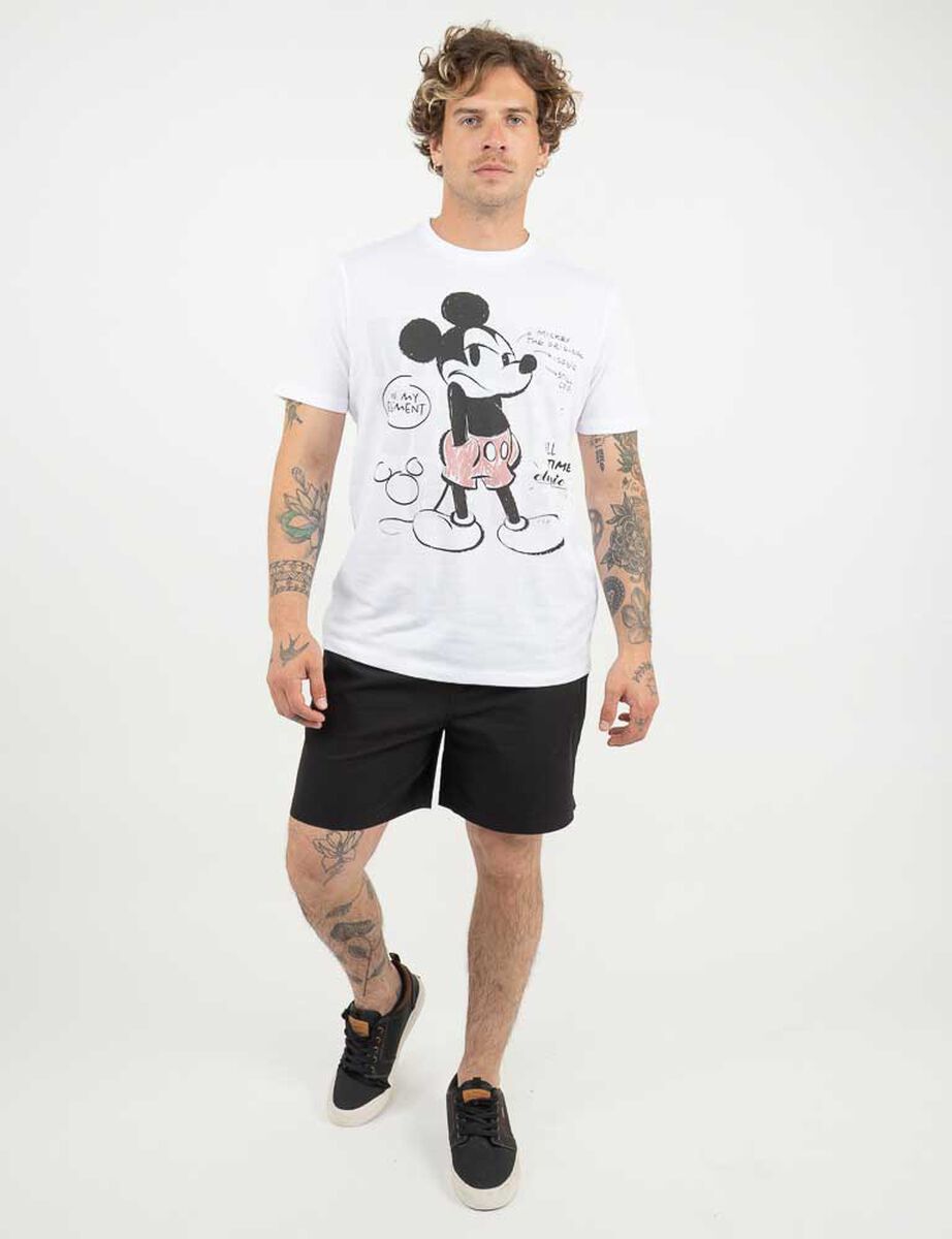 Polera Mickey Mouse Manga Corta Hombre Licencia
