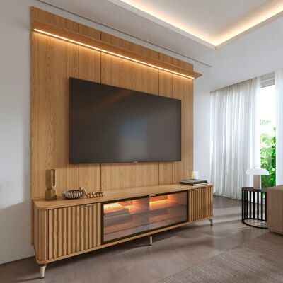 Rack + Panel TV Decocasa Neon Float hasta 85" Carvalho
