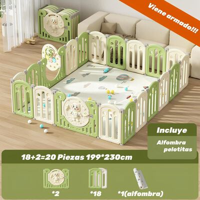 Imagen 2 del producto Corral Armado Multiposiciones Accesorios 199*230cm Lubabycas