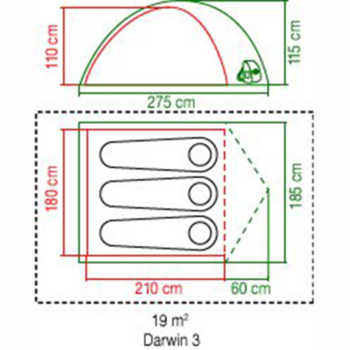 Carpa Coleman para 3 Personas