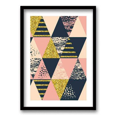 Imagen 1 del producto Cuadro Decorativo Retela Pink Gold Triangles 70 x 50 cm
