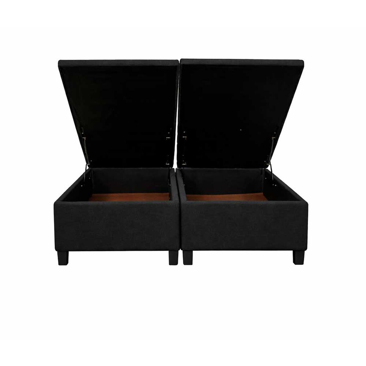 Base de Cama Ba&uacute;l Almore 2 Plazas Base Dividida Negro +  Respaldo