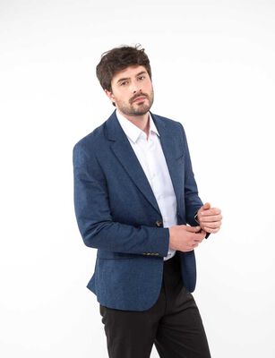 Imagen 1 del producto Vestón Lino Regular Hombre Zibel Azul