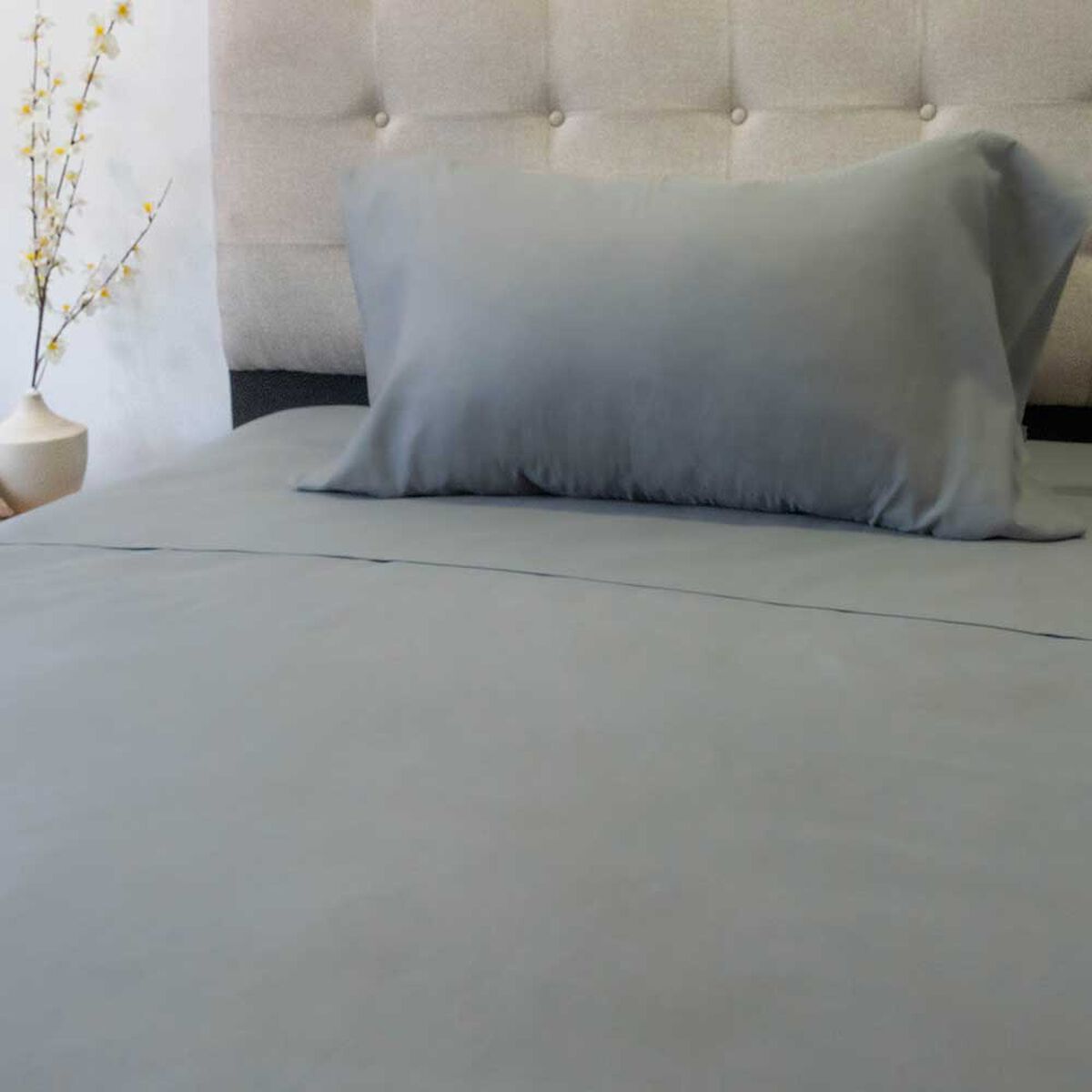 Juego de S&aacute;banas Doral 1,5 Plazas Lisas 210 Hilos Gris