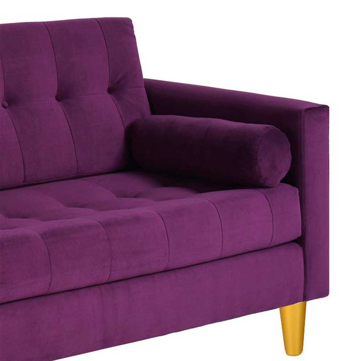 Sofá Bodevir Retro Felpa 01 3 Cuerpos Morado