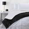 Frazada Flannel Acanalada Sherpa Zibel King Liso Negro
