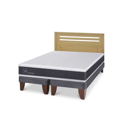 Imagen 2 del producto Cama Europea CIC Base Dividida 2 Plazas Ortopedic + Respaldo Munich Mostaza