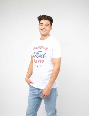 Imagen 1 del producto Polera Ford Manga Corta Hombre Icono Blanco, Negro
