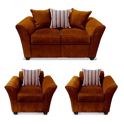 Juego de Living Elegant Detail Minesota Sofá 2 Cuerpos + Dos Sillones 1 Cuerpo Café