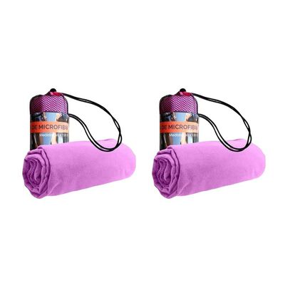 PRO OUTDOOR Pack 2 Toallas Microfibra Suede Morada Pro Outdoor