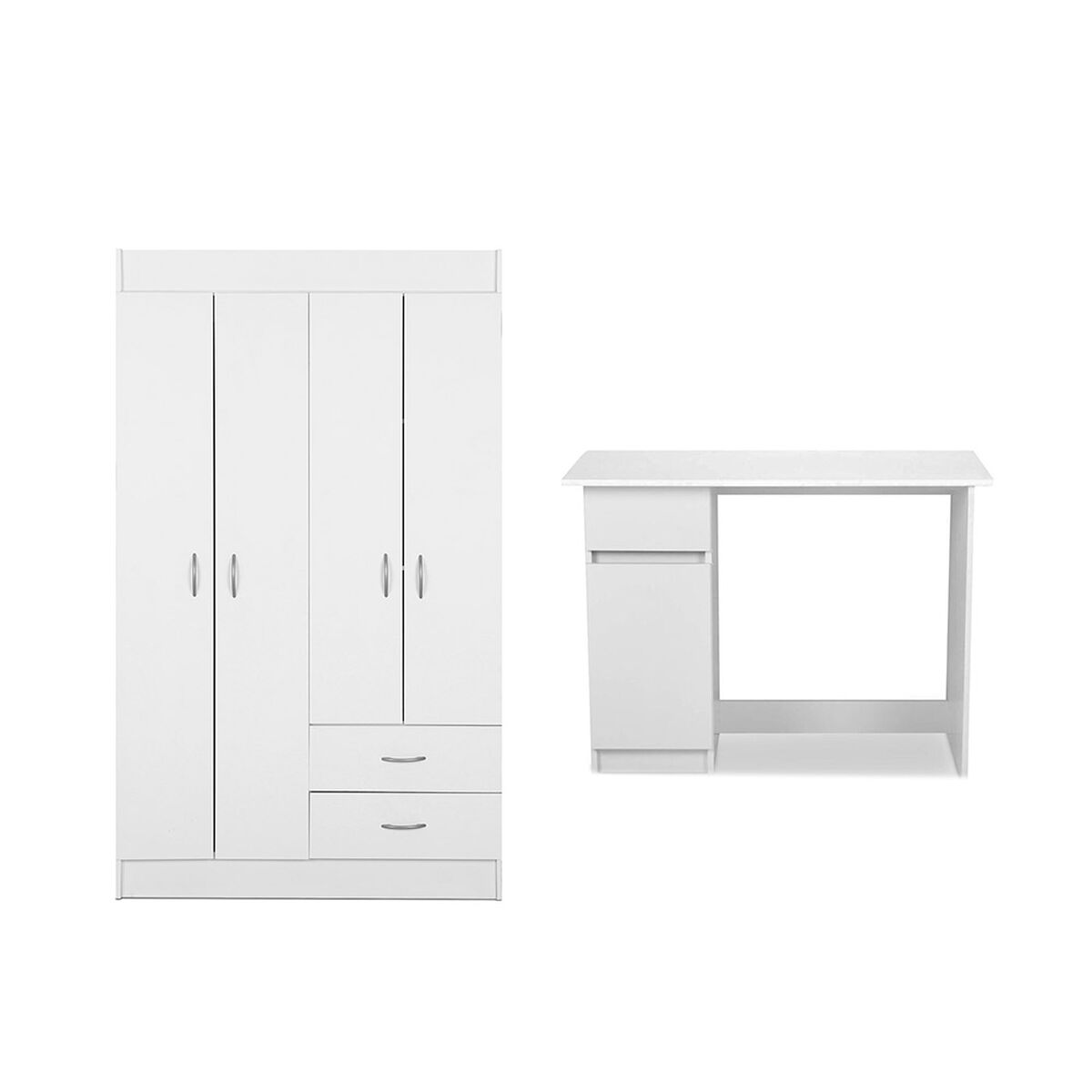 Combo Closet 3 Puertas + Escritorio CIC Blanco