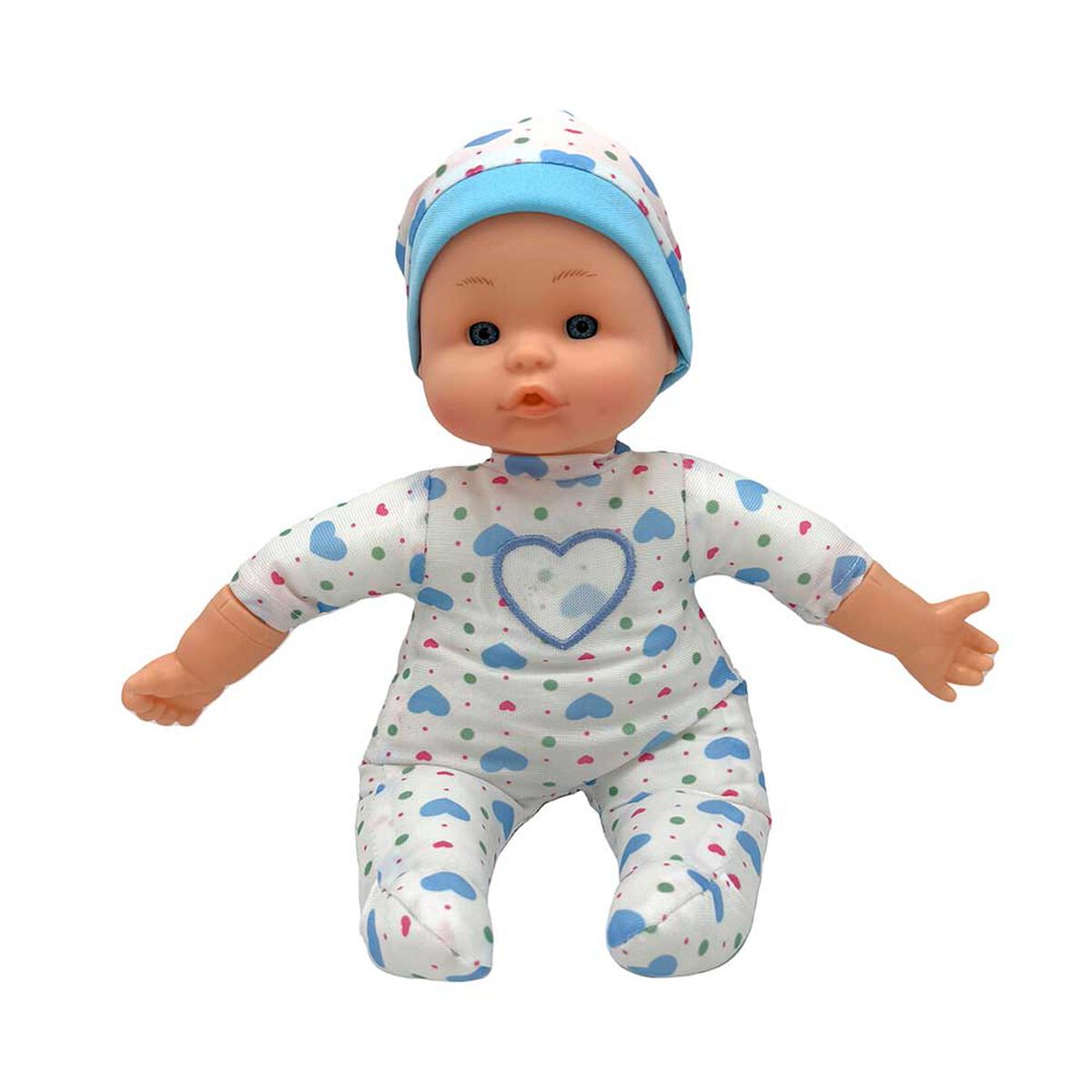 Muñeca Baby Doll Cuerpo Blando Corazón, 12 Sonidos Colores Surtidos Bostecitos