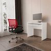 Combo Oficina Escritorio Blanco + Silla New York Negra y Roja Arthome