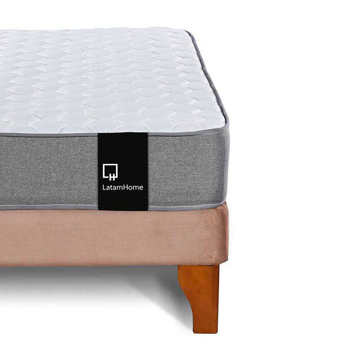 Cama Europea Latam Home Full Zen Best Tela Velvet Beige