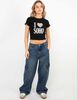 Polera Crop Con Estampado Mujer Icono