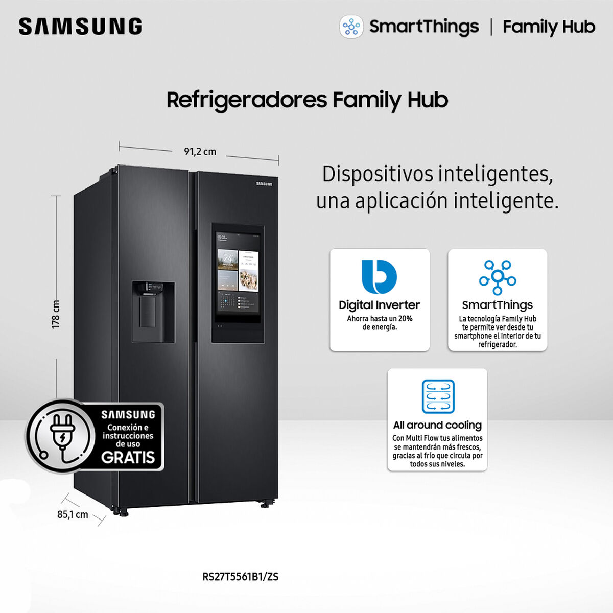 Refrigerador Side By Side Samsung Family Hub RS27T5561B1/ZS 685 lts