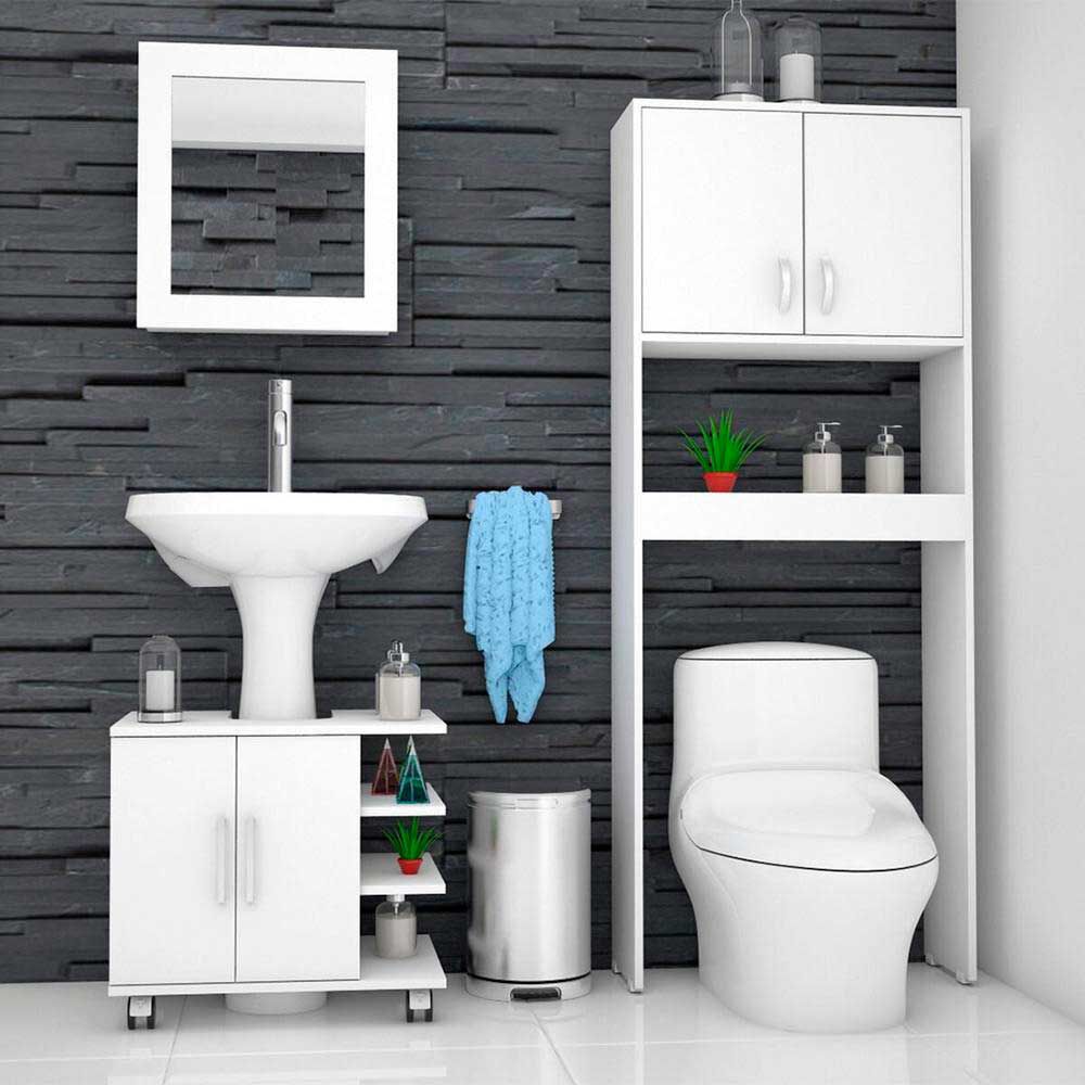 Mueble Lavamanos + Botiquín + Mueble Optimizador Tuhome