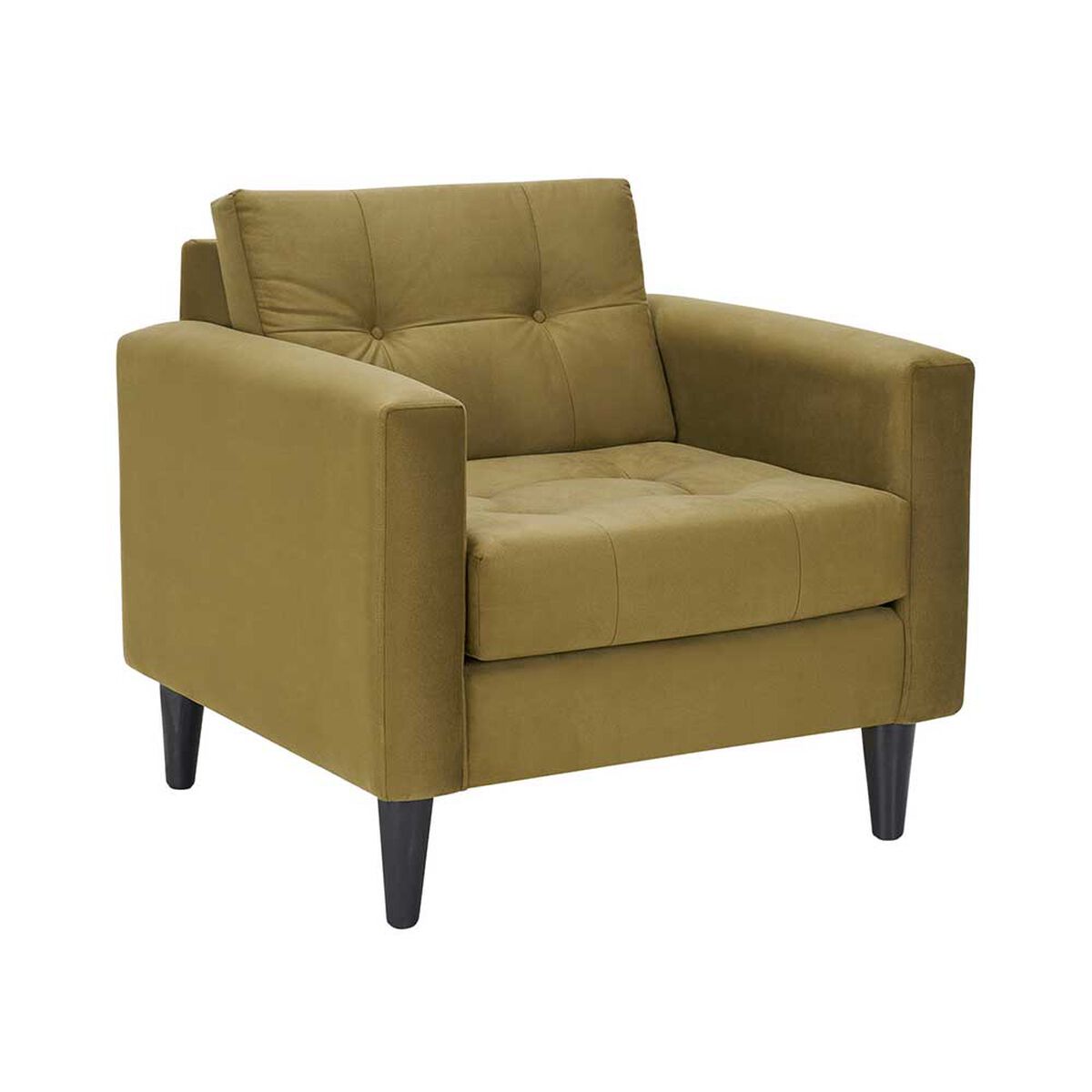 Sillón Bodevir Retro Felpa 1 Cuerpo Verde Musgo