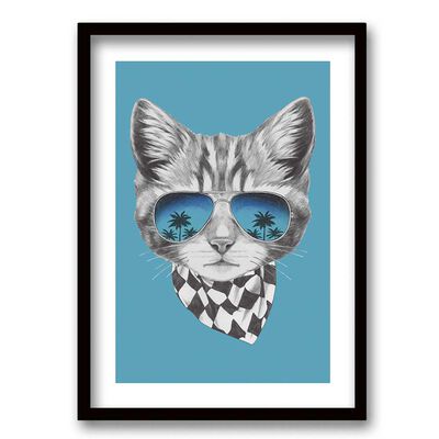 Cuadro Decorativo Retela Cat Glasses 70 x 50 cm