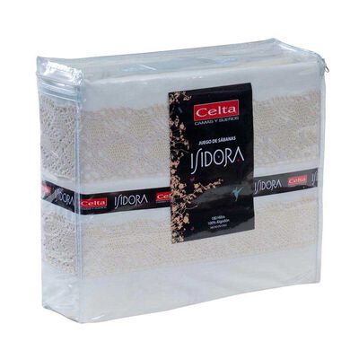 Juego de S&aacute;banas Celta 180 Hilos 2 Plazas con Bolillo