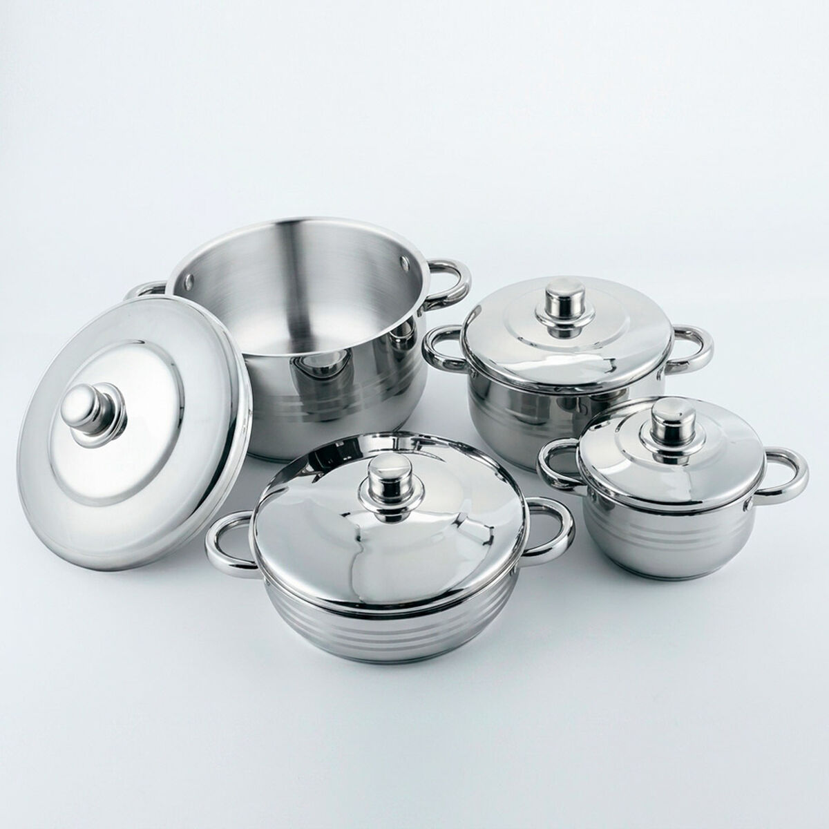 Batería de Cocina Acero Inox. Vitta Oslo 8 Piezas