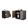 Combo Archivador 3 Cajones + Cajonera 2 Puertas TuHome Home Office Negro Soft-Coñac