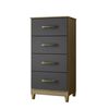 Combo Cl&oacute;set 4 Puertas 2 Cajones + C&oacute;moda 4 Cajones Vekkahome Mobi Gris