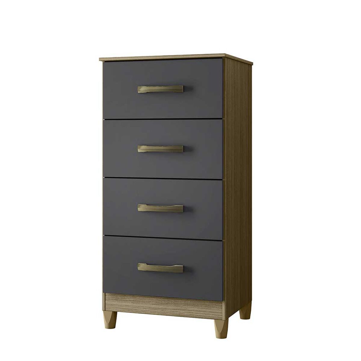 Combo Cl&oacute;set 4 Puertas 2 Cajones + C&oacute;moda 4 Cajones Vekkahome Mobi Gris