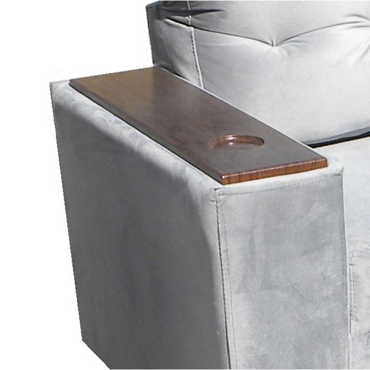 Juego de Living Almore Wilson Sofá 3 Cuerpos + Dos Pouf Gris