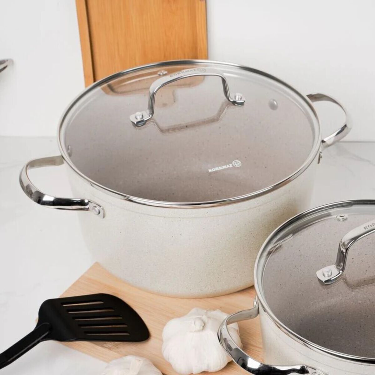 Bater&iacute;a de Cocina Korkmaz 7 Piezas de Granito Beige A1272