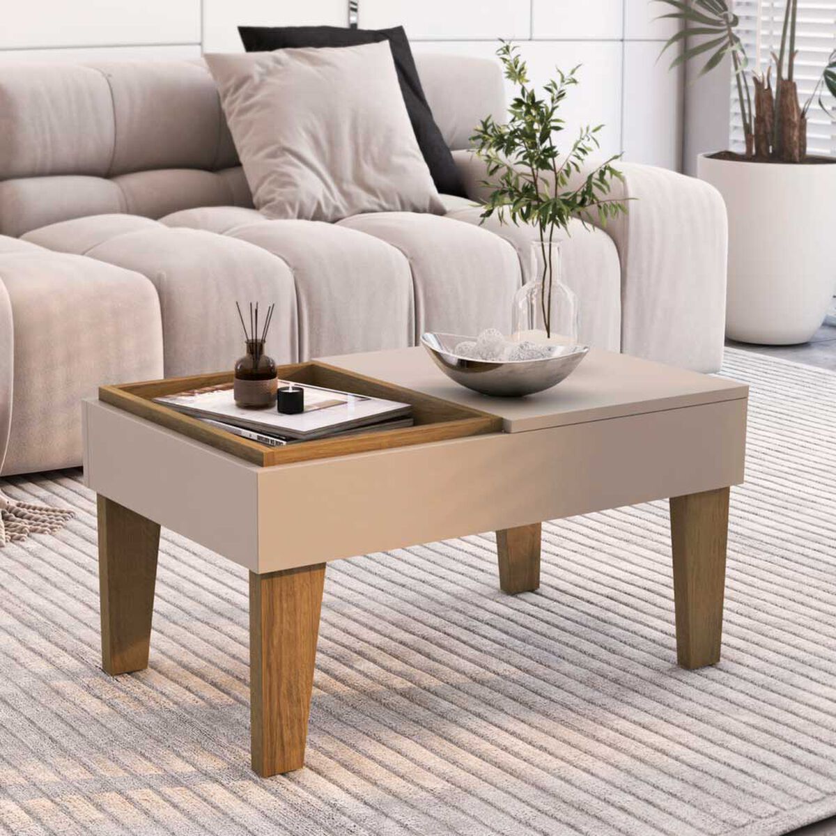 Mesa de Centro Exit Veneza Roble-Blanco