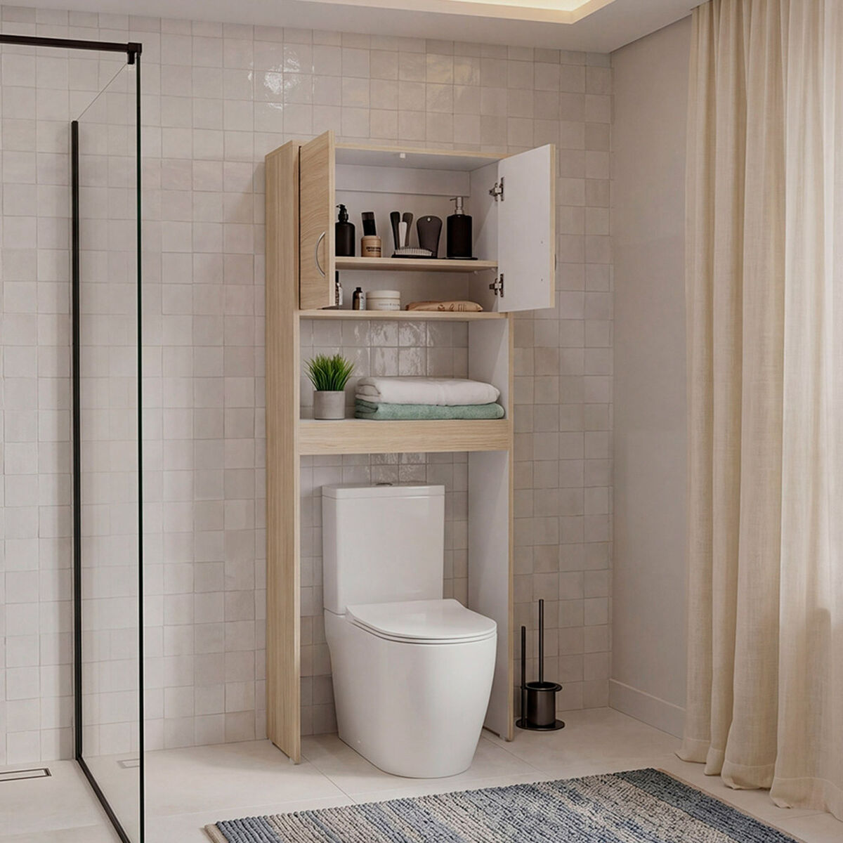 Estante de Ba&ntilde;o Tuhome Siena 2 Puertas Cartagena Blanco