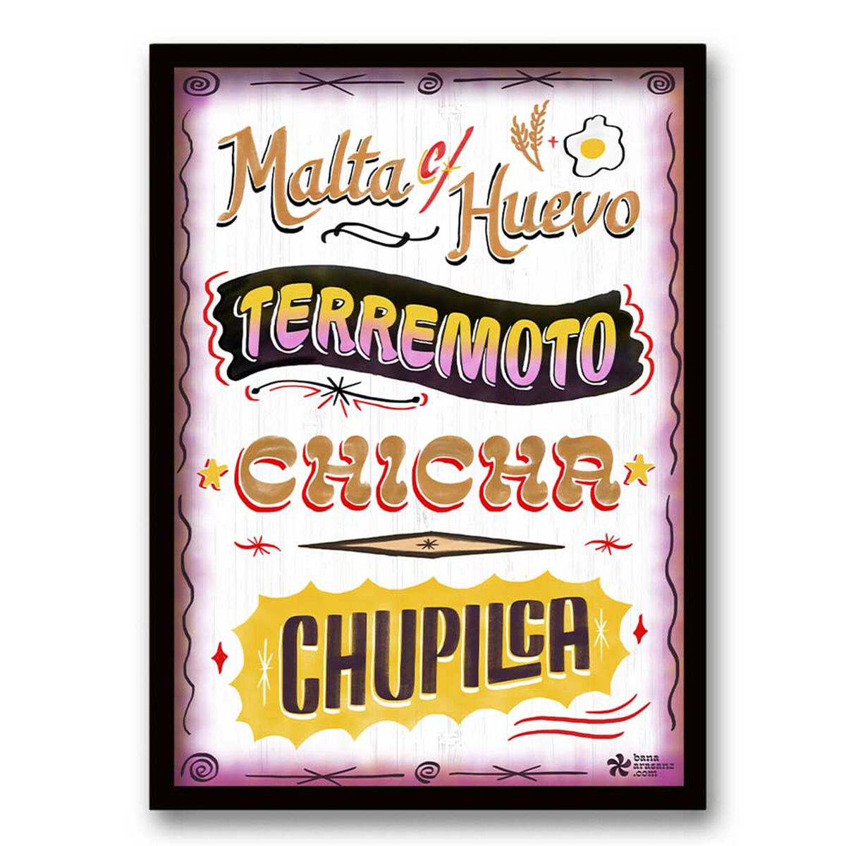 Cuadro Decorativo Retela Tragos 50 x 35 cm