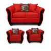 Juego de Living Elegant Detail Girona Sofá 2 Cuerpos + Dos sillones 1 Cuerpo Rojo