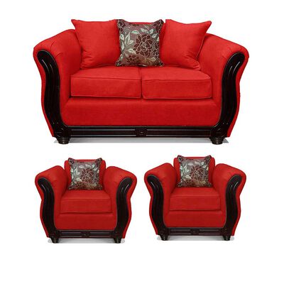 Imagen 1 del producto Juego de Living Elegant Detail Girona Sofá 2 Cuerpos + Dos sillones 1 Cuerpo Rojo