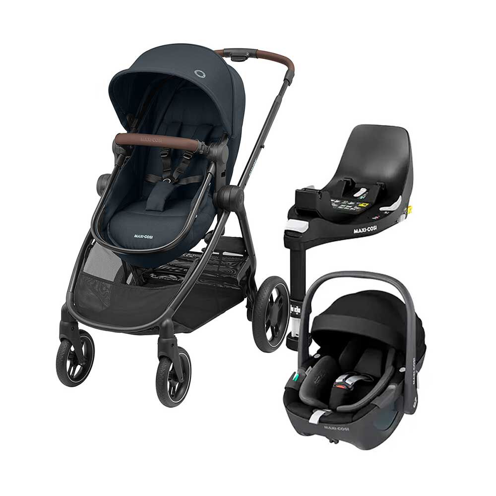 Maxi-Cosi Zelia 3 + Pebble 360 + FamilyFix Gris