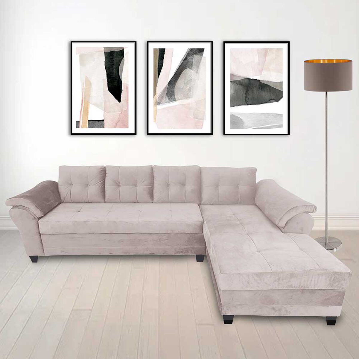 Sofá Seccional Living Factory Boston 5 Cuerpos Beige