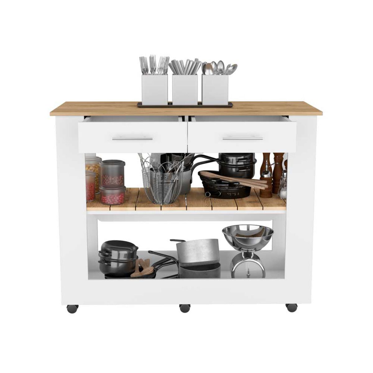 Isla de Cocina TuHome Cala 2 Cajones Blanco