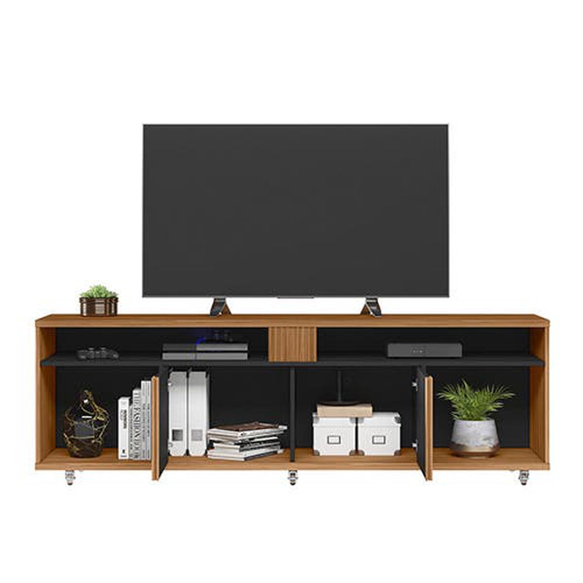 Rack TV Home Mobili Casen Hasta 70" Freijo Negro