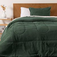 Plumón Mashini Corduroy Coral Sherpa 1.5 Plazas Verde