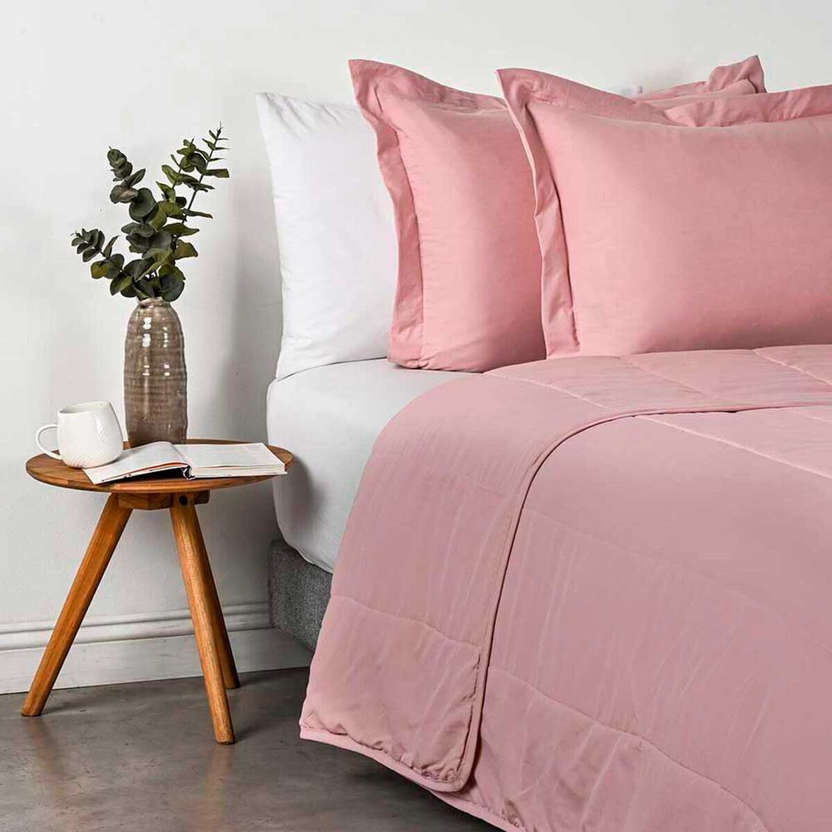 Cubrecama American Family King Piedra Rosa