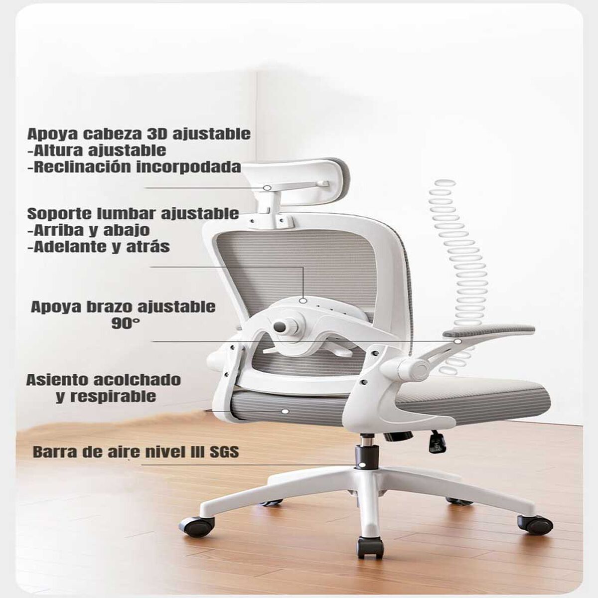 Silla de escritorio LuBabycas W302 Negro